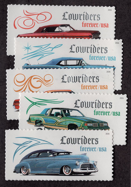 U.S. #6062-66 Lowriders Autos, 5 Singles
