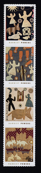 U.S. #6061a Harriet Powers, Quiltmaker, Strip of 4, veritical