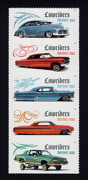 U.S. #6066a Lowriders Autos, Strip of 5