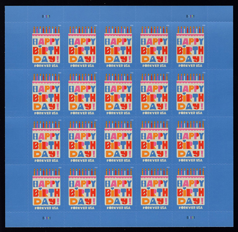 U.S. #6069 Happy Birthday Pane of 20