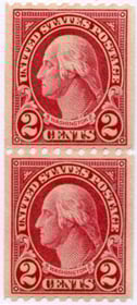 U.S. #606 2c Washington Coil - MNH Pair