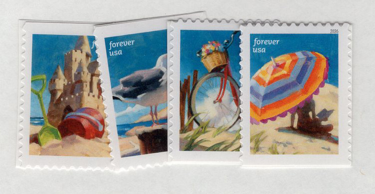 U.S. #6070-73 A Day at the Beach 4 Singles