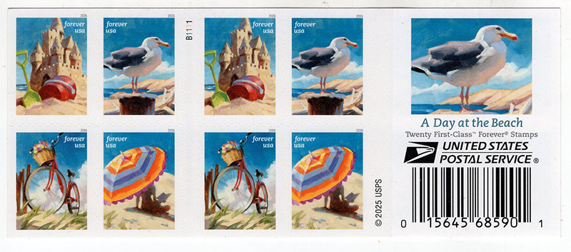 U.S. #6073b A Day at the Beach Booklet