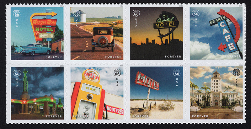 U.S. #6081a Route 66, Block of 8