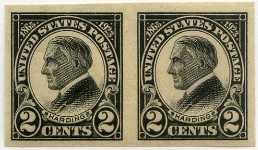 U.S. #611 Harding Memorial Imperf - MNH Pair