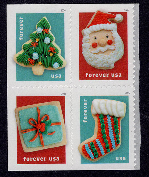 U.S. #3120a Christmas Cookies, Setenant Block of 4
