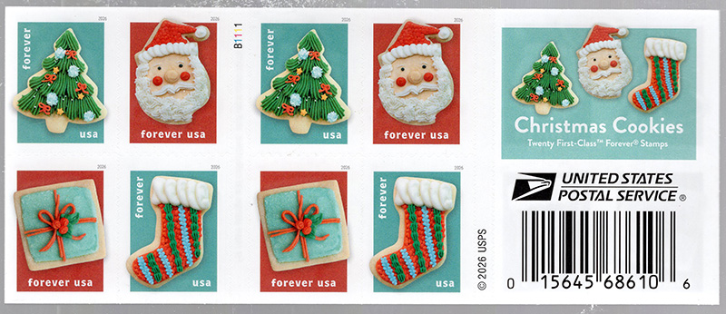 U.S. #6120b Christmas Cookies, Dbl-Booklet of 20