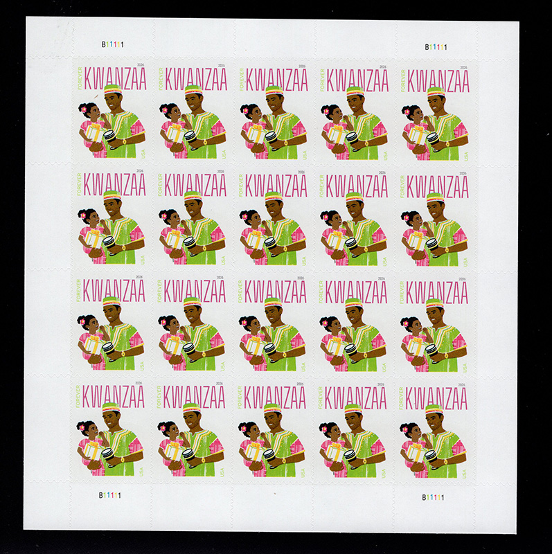 U.S. # 6121 Kwanzaa, pane of 20