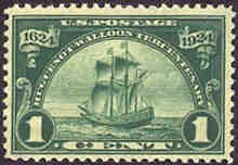 U.S. #614 Walloon Ship 'Nieu Nederland' - Mint