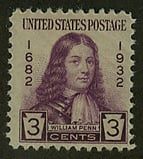 U.S. #724 William Penn MNH
