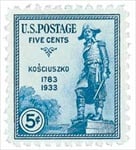 U.S. #734 General Kosciuszko MNH