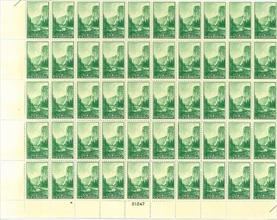 U.S. #740 Yosemite Pane of 50