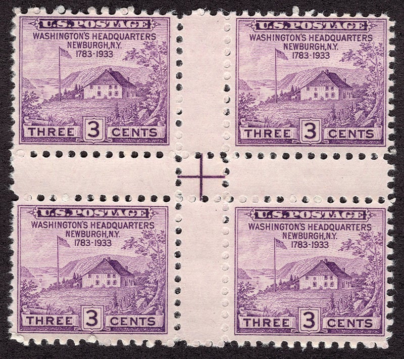 U.S. #752 Peace of 1783 Center Block