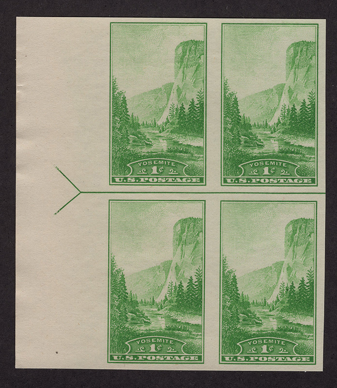 U.S. #756 Yosemite Yosemite Horizontal Line Block of 4 w/arrow right or left