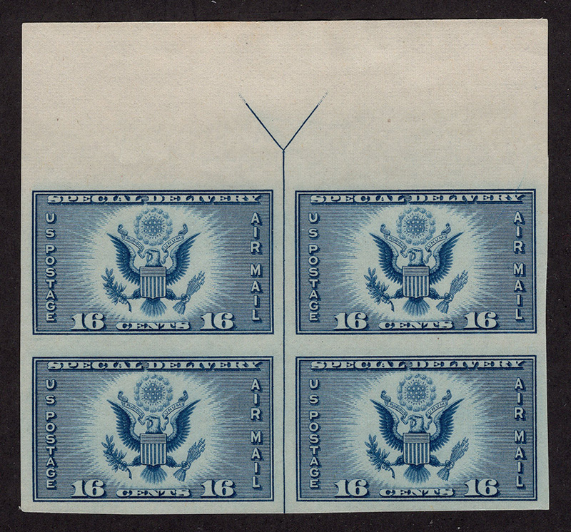 U.S. #771 Air Post Vertical Line Block