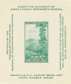 U.S.  #797 SPA Souvenir Sheet