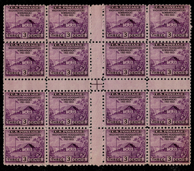 U.S. #752 Peace of 1783 Center Block of 16