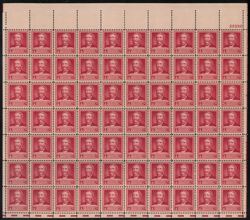 U.S. #875 Dr. Crawford W. Long Pane of 70