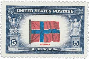 U.S. #911 Flag of Norway MNH