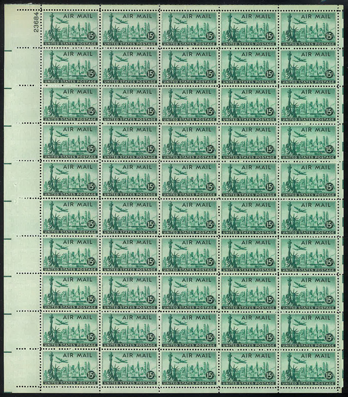 U.S.#C35 15c Statue of Liberty Pane of 50