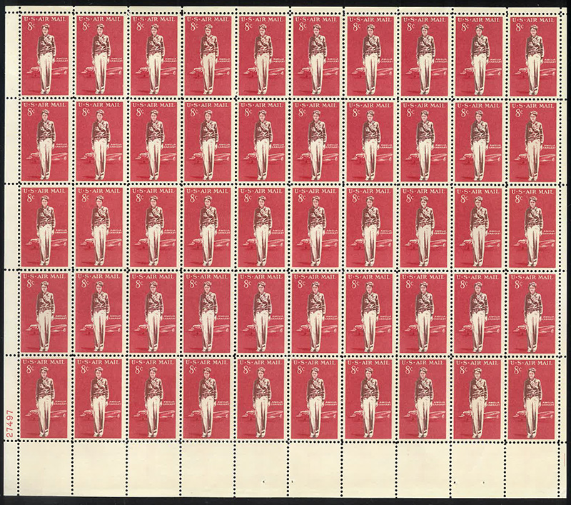 U.S.#C68 Amelia Earhart Pane of 50