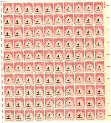 U.S. #J92 4c Postage Due Denomination in Black