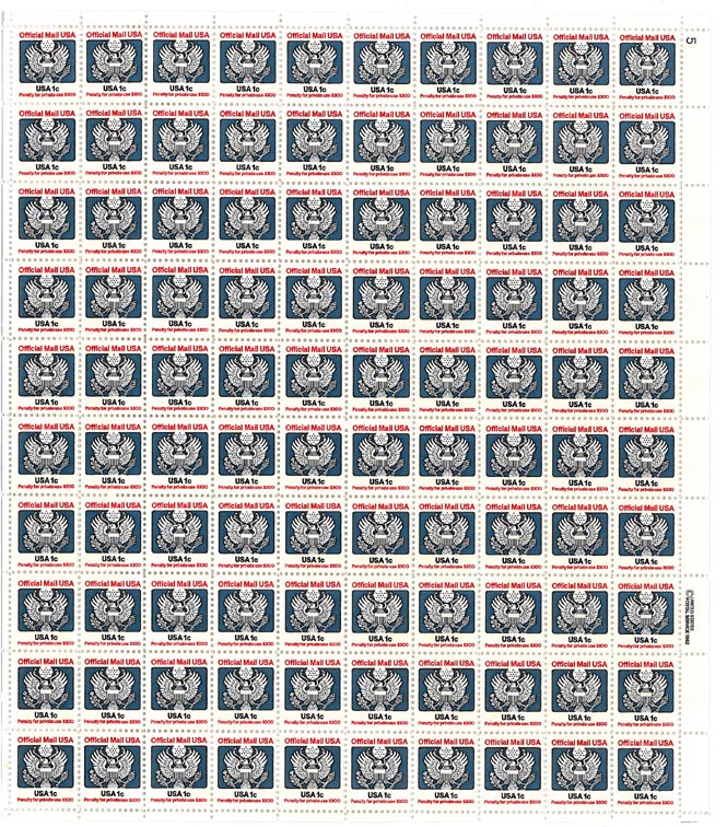 U.S. #O127 1c Official Mail