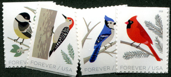 U.S. #5317-20 Birds in Winter, 4 Singles