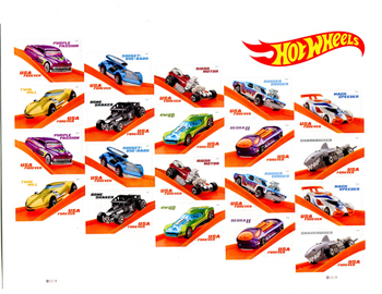U.S. #5330 Hot Wheels, Pane of 20