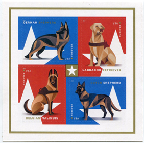 U.S. #5408a Military Working Dogs, Block of 4