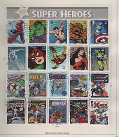 U.S. #4159a-t Marvel Comics Super Heroes, 20 Singles Used