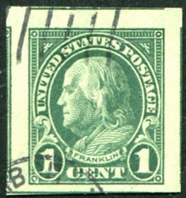 U.S. #575 1c Franklin Imperforate Used