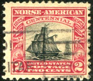 U.S. #620 2c Sloop 'Restaurationen' Used