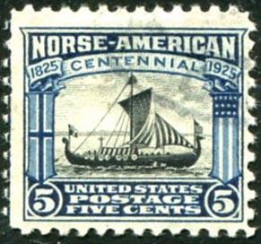 U.S. #621 5c Viking Ship Used