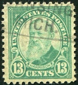 U.S. #622 13c Benjamin Harrison Used