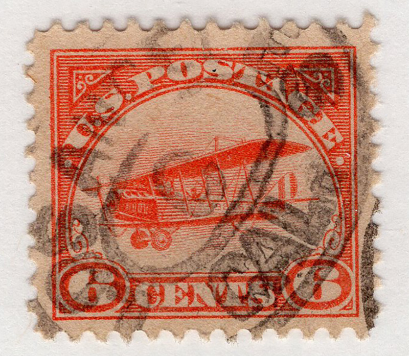 U.S. #C1 6c Biplane, Orange Used