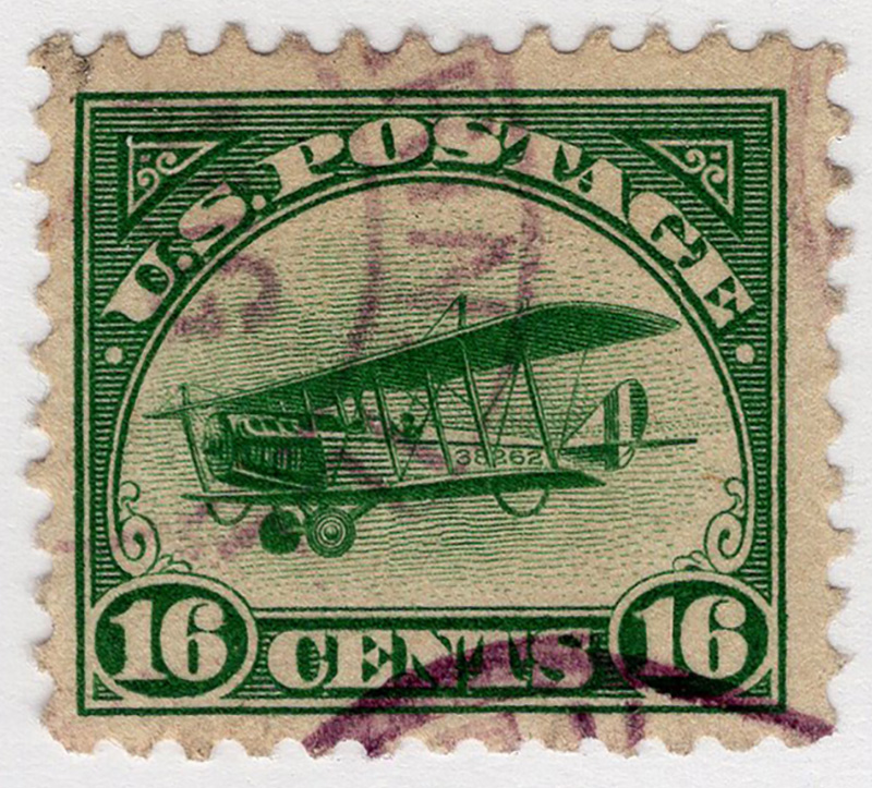 U.S. #C2 16c Biplane (Green) Used