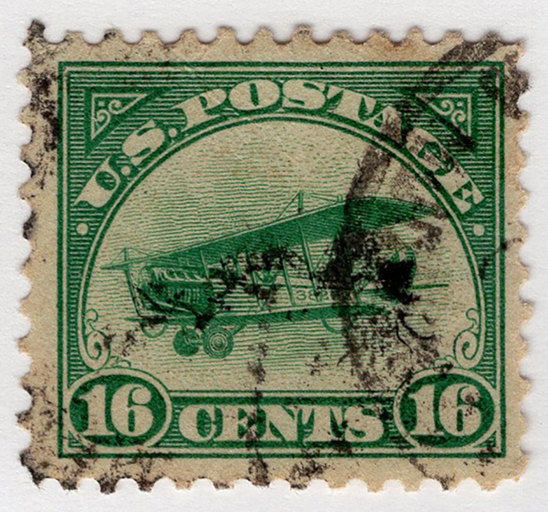 U.S. #C2 16c Biplane (Green) Used
