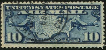 U.S. #C7 10c Map, Blue Used
