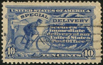 U.S. #E8 Messenger on Bicycle Used