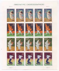 U.S. #4701 Innovative Choreographers Pane of 20