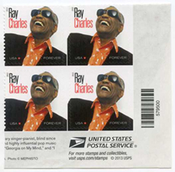 U.S. #4807 Ray Charles Corner Block of 4 PNB of 4