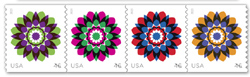 U.S. #4725a Keleidoscope Flowers Coil Strip of 4
