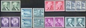 U.S. #1054-59A Liberty Issue Coil Pairs MNH
