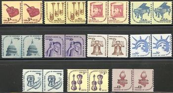 U.S. #1613-1816 Americana MNH Line Pairs