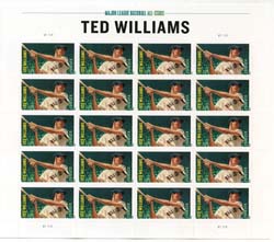 U.S. #4694 Ted Williams, Baseball All-Stars, Pane of 20