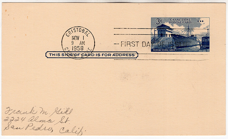 Canal Zone #UX12 Postal Card FDC
