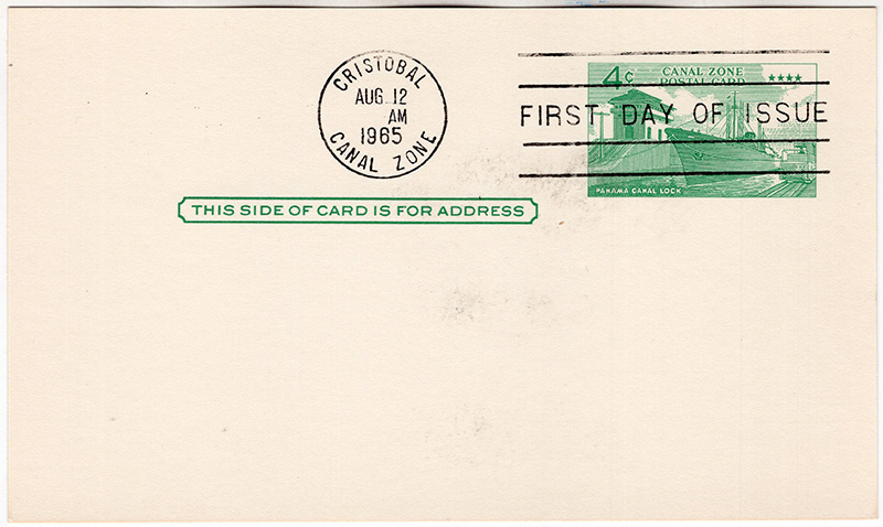Canal Zone #UX15 Postal Card FDC