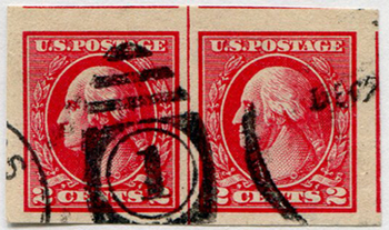 U.S. #533 Used Line Pair Washington-Franklin