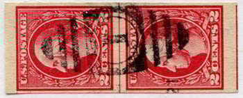 U.S. #533 Used Line Pair Washington-Franklin